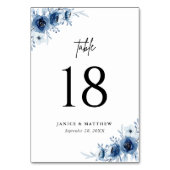 エレガントフランスのヴィンテージ青フローラ結婚ズ テーブルナンバー (正面)