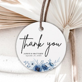 エレガントフランスのヴィンテージ青フローラ結婚ズ フェイバータグ