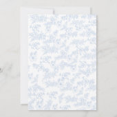 エレガントフランスのヴィンテージ青フローラ結婚ズ 招待状 (裏面)