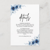 エレガントフランスのヴィンテージ青フローラ結婚詳細 エンクロージャーカード (正面)