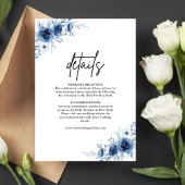 エレガントフランスのヴィンテージ青フローラ結婚詳細 エンクロージャーカード