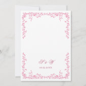 エレガントフランスの華美フローラ結婚フレームのQRコード 招待状 (裏面)