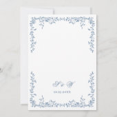 エレガントフランスの華美フローラ結婚フレームのQRコード 招待状 (裏面)