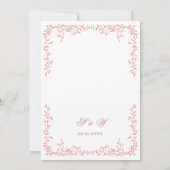 エレガントフランスの華美フローラ結婚フレームのQRコード 招待状 (裏面)