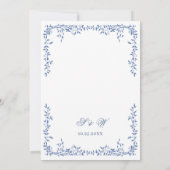 エレガントフランスの華美フローラ結婚フレームのQRコード 招待状 (裏面)