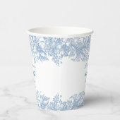 エレガントフランスのToile Chinoiserie青い赤ちゃんシャワー 紙コップ (右)