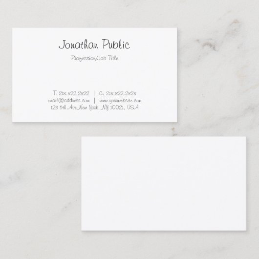 エレガントフリーハモダンンドスクリシンプルテンプレート 名刺 (正面/裏面)