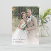 エレガントフルフォトのスクリプ結婚ト サンキューカード (スタンド正面)