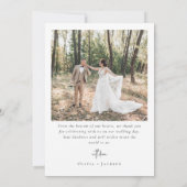 エレガントフルフォトのスクリプ結婚ト サンキューカード (裏面)