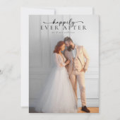 エレガントフルフォトのスクリプ結婚ト サンキューカード (正面)