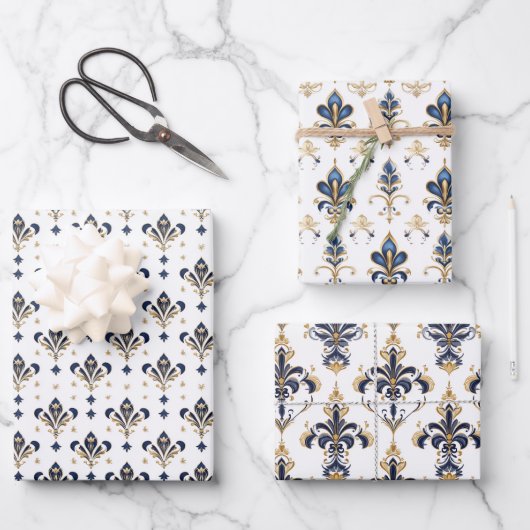 エレガントフルーアデリス包装紙セット ラッピングペーパーシート (正面)