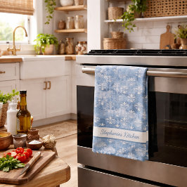 エレガントフルーアデリス – ヴィンテージブルーフランスの キッチンタオル