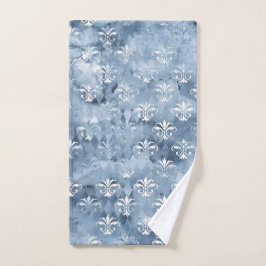 エレガントフルーアデリス – ヴィンテージブルーフランスの ハンドタオル