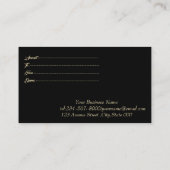 エレガントフレモダンーム、金ゴールド紙吹雪黒 割引カード (裏面)