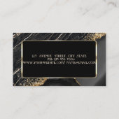 エレガントフレモダンーム、黒い大理石金ゴールドのシーケンス 名刺 (裏面)