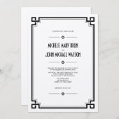 エレガントフレームアールデコ結婚式招待状 招待状 (正面/裏面)