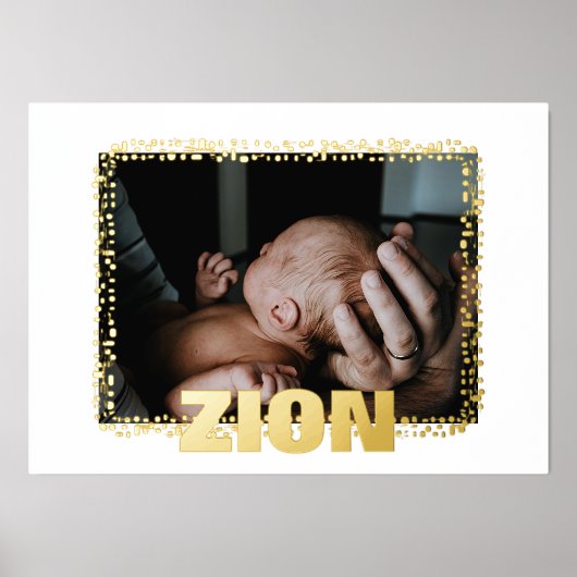 エレガントフレーム絵を描ドロップ可はっきりした能文字写真 箔ポスター (正面)