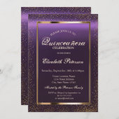 エレガントフレーム コンフェッティ パープル キンセアニエラ 招待状 (正面/裏面)