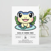 エレガントフロッかわいらしグデジタル誕生日 招待状 (スタンド正面)