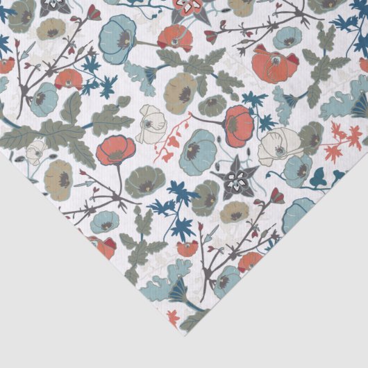 エレガントフローラうれしそうな青オレンジグリーン 薄葉紙 (詳細)