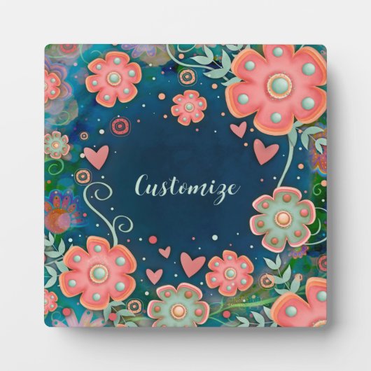 エレガントフローラお洒落ハート フォトプラーク (正面)