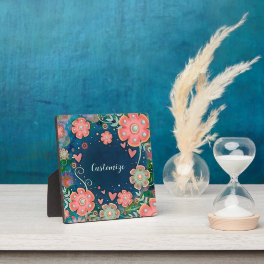 エレガントフローラお洒落ハート フォトプラーク (インサイチュ)