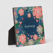 エレガントフローラお洒落ハート フォトプラーク (正面)