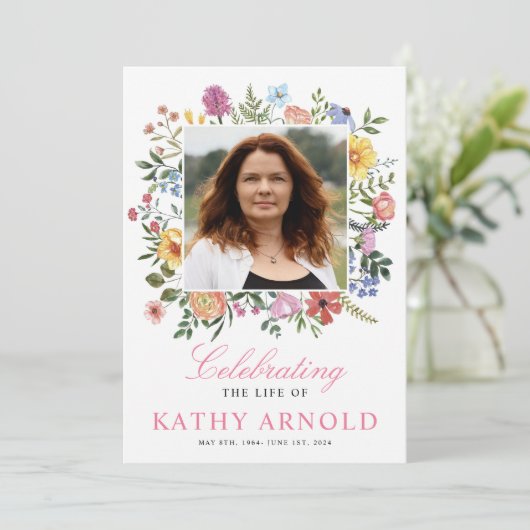 エレガントフローラお祝い記念写真 招待状 (スタンド正面)