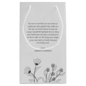 エレガントフローラがグレイ結婚の歓迎 スモールペーパーバッグ (裏面)