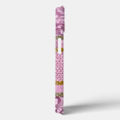 エレガントフローラきらびやかな紫ピンクの金ゴールドモノグラム Case-Mate iPhoneケース (裏面 / 右)