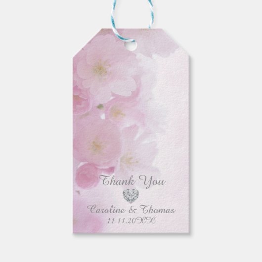 エレガントフローラさくらんぼ咲きありがとう結婚 ギフトタグ (正面)