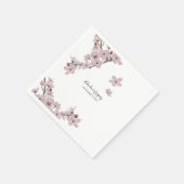エレガントフローラさくらんぼ結婚ブロッサム スタンダードカクテルナプキン (角)