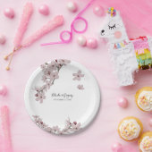 エレガントフローラさくらんぼ結婚ブロッサム ペーパープレート (パーティー)