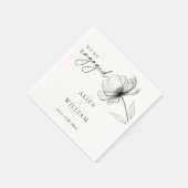 エレガントフローラだ婚約した婚約パーティ スタンダードカクテルナプキン (角)