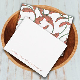 エレガントフローラつる植物カップル新婚結婚人 ノートカード