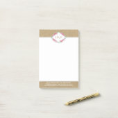 エレガントフローラとクラフト個人またはビジネス ポストイット (デスク上)