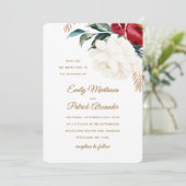 エレガントフローラとクリスマス結婚の緑 招待状 (スタンド正面)