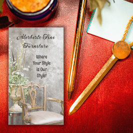 エレガントフローラとファンシー椅子の垂直 名刺