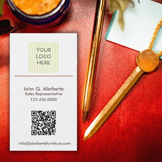 エレガントフローラとファンシー椅子の垂直 名刺