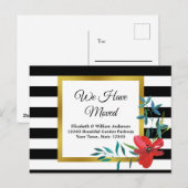 エレガントフローラと移ストライプの動のお知らせ ポストカード (正面/裏面)