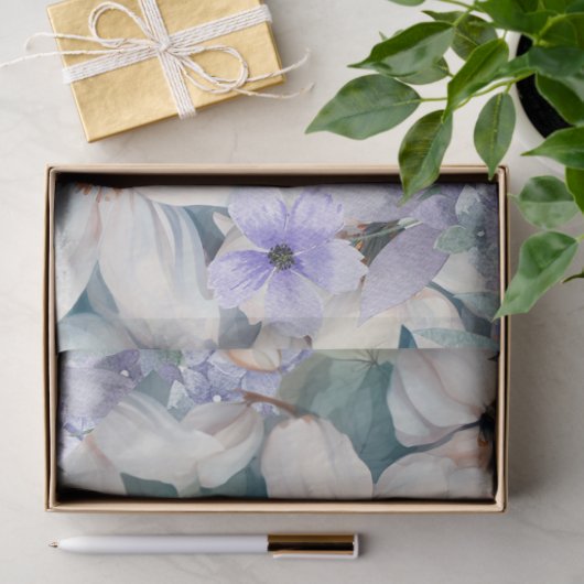 エレガントフローラと蝶のデコページ 薄葉紙 (ギフト)