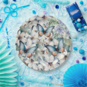 エレガントフローラと蝶 ペーパープレート (パーティー)