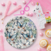 エレガントフローラと蝶 ペーパープレート (パーティー)