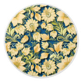 エレガントフローラと青 セラミックノブ (正面)