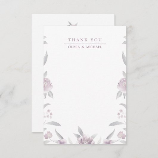 エレガントフローラの結婚お感謝してい前 サンキューカード (正面/裏面)