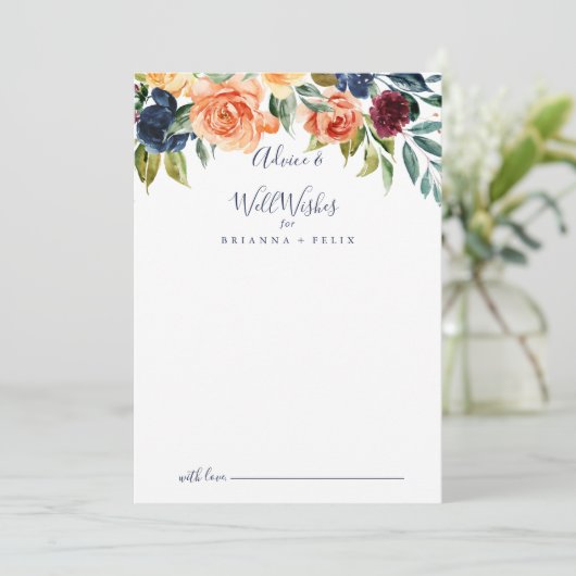 エレガントフローラの結婚ウェルウィッシュアドバイスカード アドバイスカード (スタンド正面)