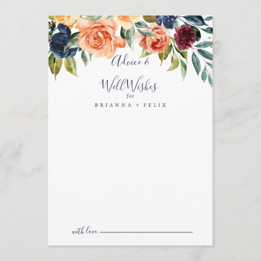 エレガントフローラの結婚ウェルウィッシュアドバイスカード アドバイスカード (正面)