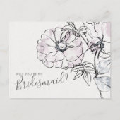 エレガントフローラの結婚花嫁介添人の提案カード ポストカード (正面)
