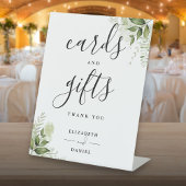 エレガントフローラの緑のカードとギフト 台座サイン