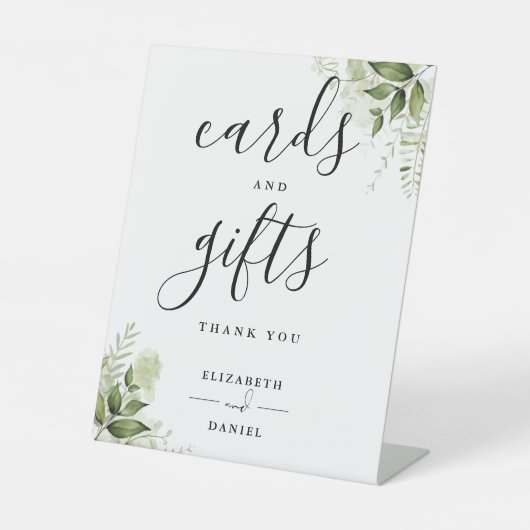 エレガントフローラの緑のカードとギフト 台座サイン (正面)